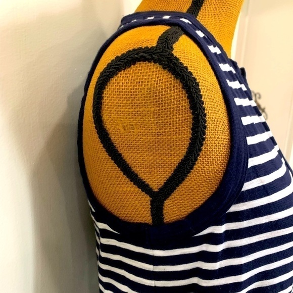 Women's Navy and White Ankle Length GAP Sleeveless Nautical Dress - Picture 4 of 9